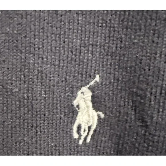 POLO Ralph Lauren Knit Sweater Jacket Men XL Black Varsity Full-Zip Vintage